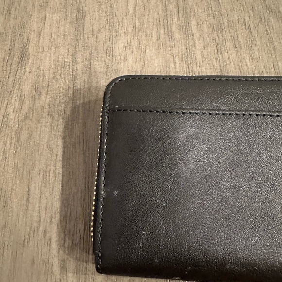 Coach Black Accordion Wallet With Gold Tone Coach Symbol - Picture 15 of 16